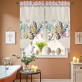 thumbnail image 4 of Easter Colored Eggs Swag Kitchen Curtain Valances, Rabbit Pink Plaid Vintage Linen Spring Rod Pocket Curtains Window Treatment Decor Valances for Bedroom Bathroom, 2 Panels 36 x 36 Inch, 4 of 9