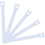 SHIJI65 50 PCS Reusable Fastening Cable Ties, Microfiber Cloth 6-Inch Hook and Loop Cord Ties (White)