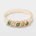 thumbnail image 4 of LBG British Made 9k Rose Gold Natural Emerald & Diamond Womens Eternity Ring - 33 size options - Sizes 4 to 12 Available, 4 of 6