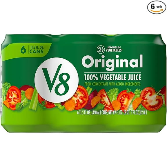 V8 Original 100% Vegetable Juice, 11.5 fl oz Can (6 Pack)