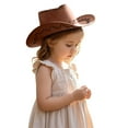 thumbnail image 2 of Wuxian Children Toddler Boys Cowboy Hats Wide Birm Leopard Print Adjustable Strap Birthday Party Stage Performance Fashionable Fascinator Cowgirl Caps Headwear,Brown,One Size, 2 of 4