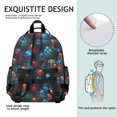 thumbnail image 4 of Mushroom and Forest Black Pattern Cute School Backpack Bag for School with Padded Back and Adjustable Shoulder Straps 15.25"x11.5"x5.25", 4 of 4