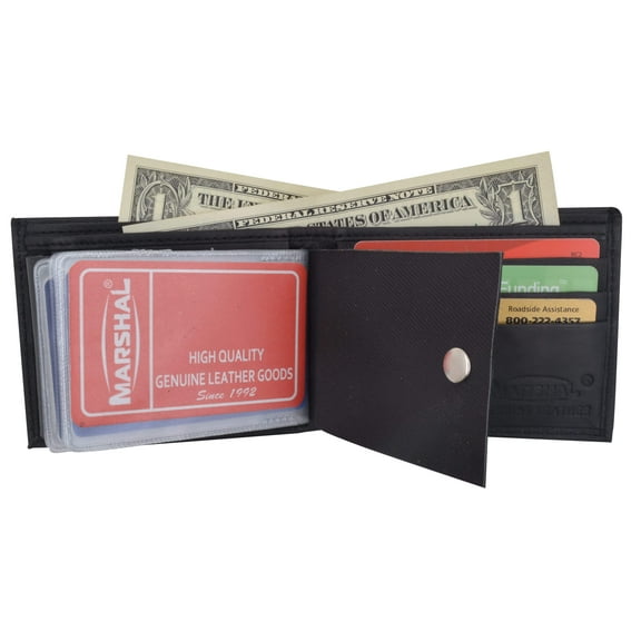 Genuine Lambskin Leather Bifold Snap Pocket Wallet 1154