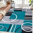 thumbnail image 5 of Modern Washable Area Rugs, Contemporary Geometric Circles Carpet with Non-Slip Backing, 5 of 8