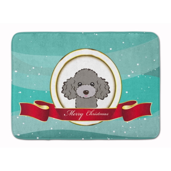 Carolines Treasures BB1569RUG Silver Gray Poodle Merry Christmas Machine Washable Memory Foam Mat 19 X 27" multicolor