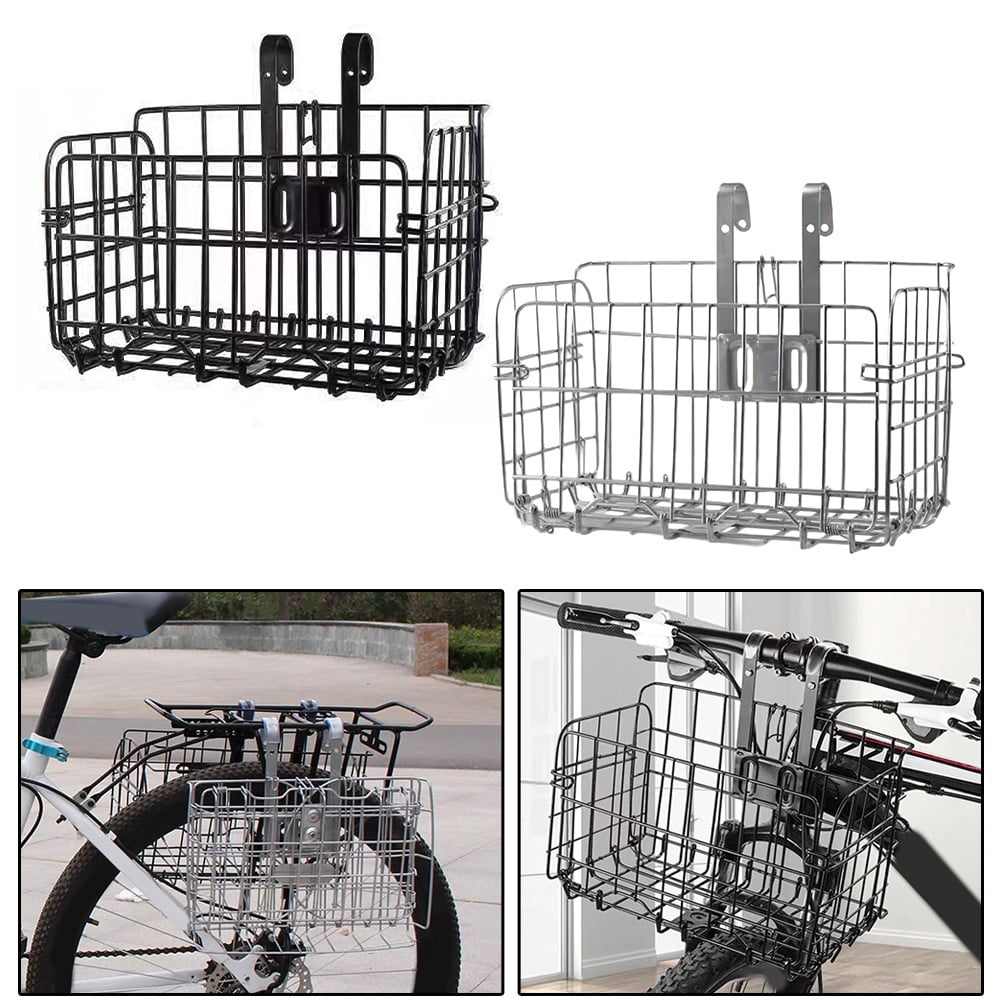 Folding Bike Basket With Hook Front Basket Rear Basket For Mountain Bike