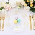 thumbnail image 6 of 60PCS Clear Plastic Plates Heavy Duty Clear Disposable Plates 7.5” Fancy Gold Dessert Platos Small Cake Plates Appetizer Platos Hard Round Plastic Disposable for Wedding and Party, 6 of 8