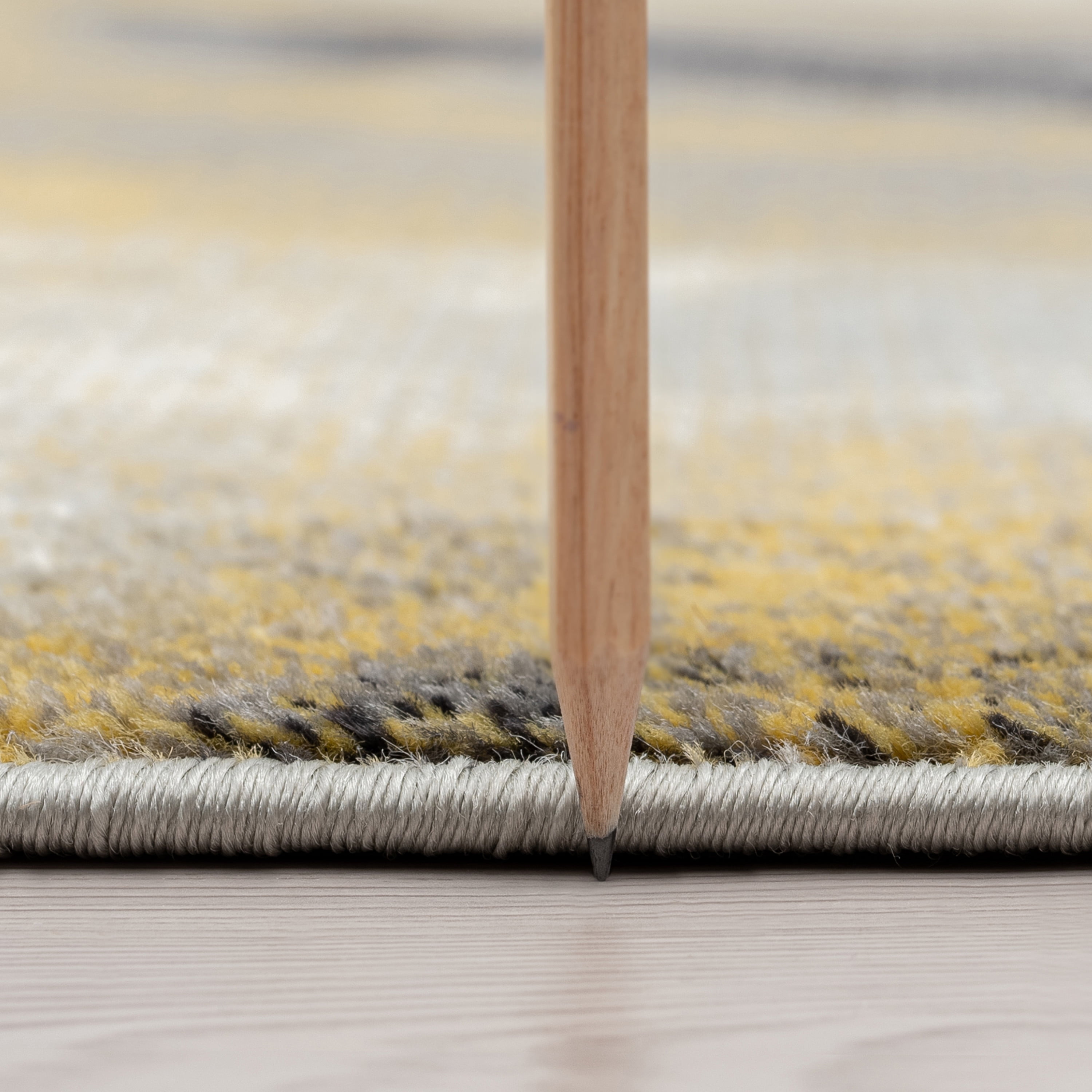 Contemporary 2x8 Area Rug (2'3'' x 7'3'') Abstract Yellow, Cream Indoor Runner Easy to Clean