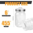 thumbnail image 2 of 6 Pack 16 Ounce Clear Plastic Mason Jars Containers With Screw Sealing Metal Tinplate Lids,Refillable Empty PET Plastic Slime Candy Storage Jars Containers for Home Kitchen Art Craft, 2 of 7