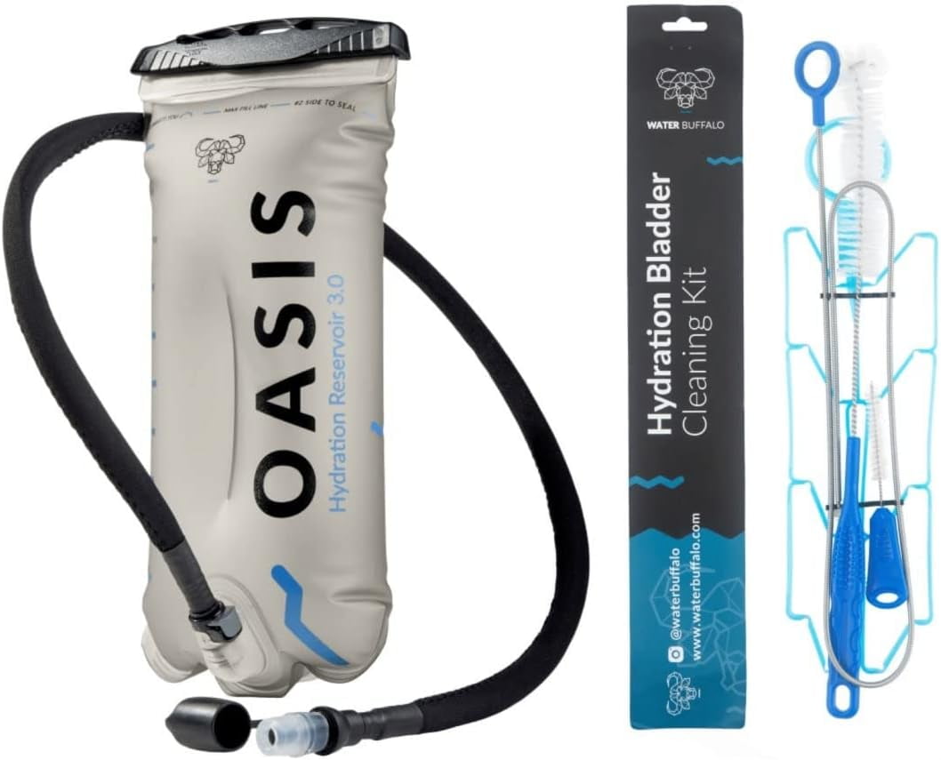 Water Buffalo Oasis Hydration Bladder 3L with Cleaning Kit, Leakproof
