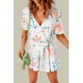 thumbnail image 2 of ABPHQTO Mameluco con mangas abullonadas y estampado floral para mujer, 2 of 5