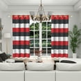 thumbnail image 4 of Lfeey Red and Black Stripe Room Darkening Window Curtains, Drapes for Bedroom Living Room Kitchen Thermal Insulated 2 Panels, 42x72 inch, 4 of 6