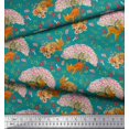 thumbnail image 3 of Soimoi Modal Satin Fabric Tree,Floral & Deer Animal Print Fabric by The Yard 42 Inch Wide, 3 of 3