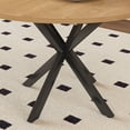 thumbnail image 5 of Ciphrias 43–59 Inch Expandable Dining Table, Oval MDF Table with Oak Finish and Carbon Steel Base, Space Saving for Dining Room, 5 of 8