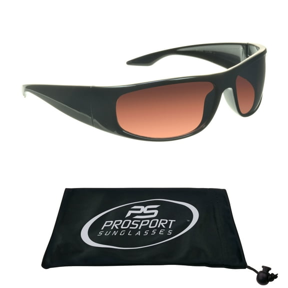 proSPORT Hd Blue Light Blocking Sunglass Men Women High Definition Amber Lens Black Frame