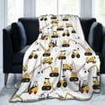 thumbnail image 5 of Construction Blanket Gift for Boys Girls Cartoon Trucks Throw Blanket Super Soft Flannel Cozy Cute Crane Vehicle Blanket Warm Lightweight Fleece Blankets for Kids Car Lover for Sofa Couch Bed 60"x50", 5 of 6