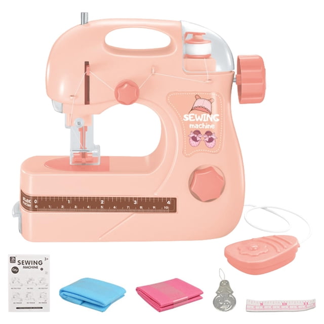 Milaget Machine à Coudre Électrique Machine à Réparer Mini Meubles Jouet pour Enfants Rose