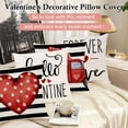 thumbnail image 3 of FEOYA Linen Pillows Cover 18x18 Inch Throw Pillow Cases Valentine 's Day Pillowcases Printed Pillow Covers Sofa Cushion Covers for Holiday Couch Home Indoor Outdoor Decorations Bedroom, 3 of 7