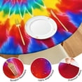 thumbnail image 4 of Colorful Rainbow Tie Dye Spiral Pattern Round Fitted Tablecloth with Elastic Edge,Dining Table Cover Waterproof,Outdoor Round Tablecloth for Camping,Dining,Indoor and Outdoor, 4 of 7