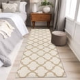 thumbnail image 5 of Beige Moroccan 2'x6' Runner Rug, Morocco Geometric Quatrefoil Lattice Washable Non-Slip Area Rugs for Hallway Kitchen Floor Bedroom Entryway, StainResistant Laundry Carpet Decoration Indoor Mat, 5 of 9