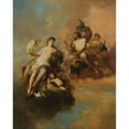 thumbnail image 2 of Mattheus Terwesten 12x14 Black Ornate Wood Framed Double Matted Museum Art Print Titled: Jupiter, Hera and Venus, 2 of 5