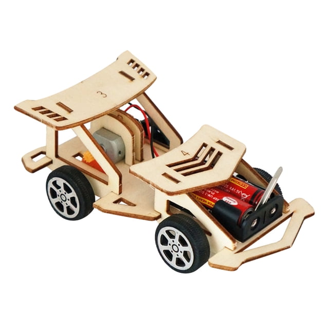 Diy 4Wd Tank Car Building Kit For Kids Wooden Science Experiment Model With Remote Control Motor Assembly Educational Stem Learning Activity Craft Project 6.1 Inches 0.17 Lb