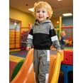 thumbnail image 2 of Aideaone Boys Clothes Color-Block Hoodie Sweatshirts & Pants Set 2pcs Toddler Boys Fall Winter Outfit Set 2-6Y, 2 of 6