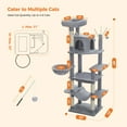 thumbnail image 3 of Demi Bonn 69" Cat Tree Tower for Indoor Large Cats, Fat Cats with Big Hammock, Cat Climbing Tree with Scratching Posts, Condo House and Top Perch, Gray, 3 of 10