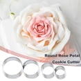thumbnail image 3 of Pebbuoy 4Pcs Rose Petal Cake Mold Stainless Steel Cookie Cutter Flower Shape Clay Mold Cake Decorating Tool Durable Bakeware for Chocolates, 3 of 6