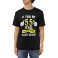 thumbnail image 1 of Funny 55 Years Old Joke 55th Birthday Men's Cotton T-Shirts Casual Basic Crew Neck Tshirts Short Sleeve Tee Shirts,, 1 of 6