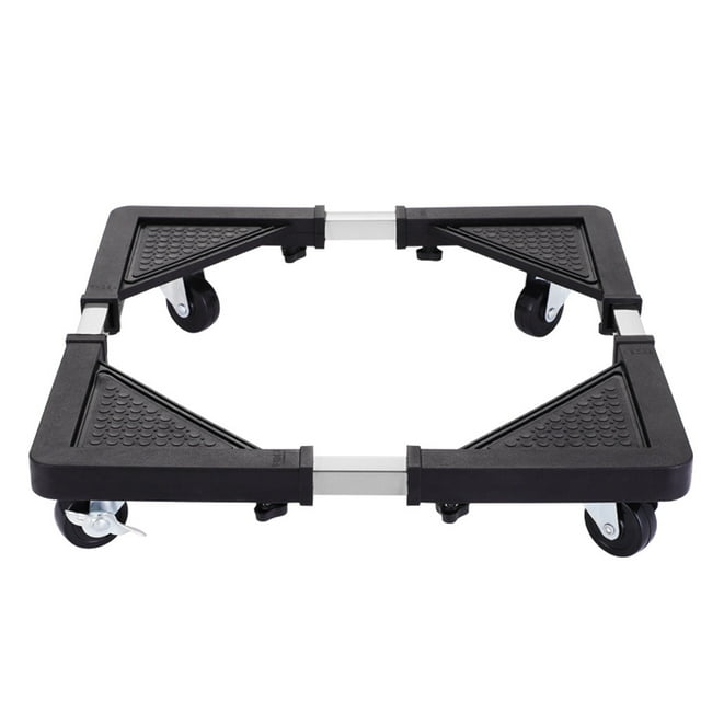 Aoresac base Mobile, Support de Roue Mobile base de Laveuse Mobile base en Caoutchouc Support de Roues Réglables pour Meubles avec Huiop et Sécheuse