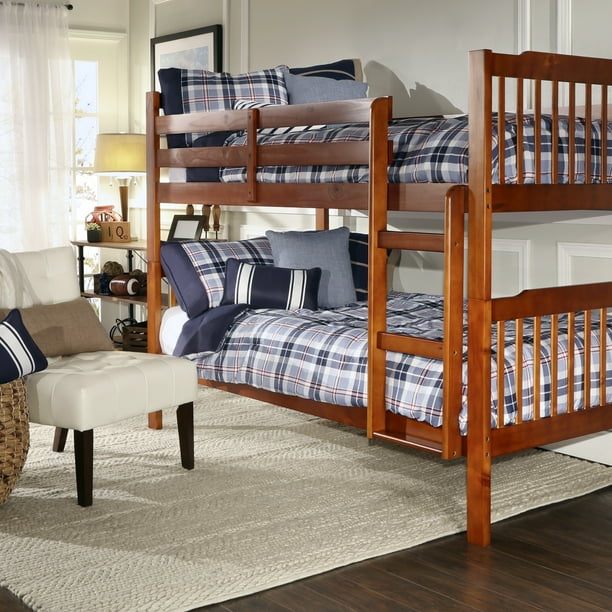Chelsea Lane Elise Convertible Twin Over Twin Wood Bunk ...