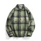 thumbnail image 1 of Blusa y camisa de manga larga con cuello vuelto para hombre, estilo informal, a cuadros, con bolsillos y botones, de licra, 1 of 8