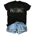 thumbnail image 5 of Women's Workout T Shirts Novelty Pickleball Graphic Print Short Sleeved Tee Tops Trendy Casual Relaxed Fit Basic Outfit Blouses, 5 of 7