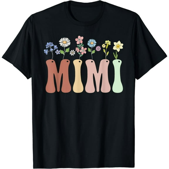 Mimi Gifts Women Wildflower Floral Design Mimi T-Shirt
