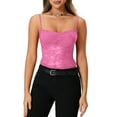thumbnail image 2 of Rdhnmea Women's Summer Lace Cami Tops Sleeveless Ruched Front Camisole, 2 of 9