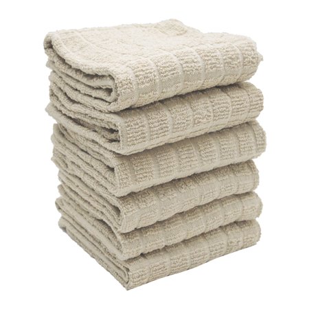 Ritz Kitchen Towel Set, 96139 - Toast - 100% Pure Cotton - 6 Pack - 16 in x 26 in
