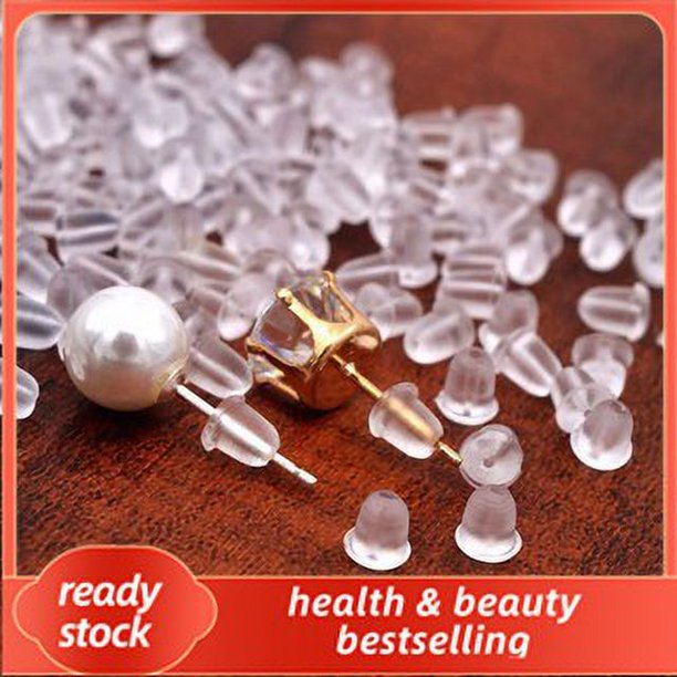 100 Pzs Pendientes De Goma Suaves Transparentes Tuercas Traseras Tapones Gao Jiahui unisex