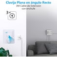 thumbnail image 5 of Glückluz Regleta Multicontacto, Conector Multiple con 3 M Plana Electrica Extensión, Protector de Sobretensión con 8 Enchufes de CA y 4 USB (2 USB C), Enchufe múltiple para el Hogar, Oficina, Cocina, 5 of 5