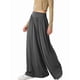 thumbnail image 2 of Pantalones Palazzo Holgados de Cintura Alta Elástica para Mujer, Informales, con Bolsillos, Holgados y Largos de Otoño Gris Oscuro S, 2 of 8