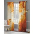 thumbnail image 3 of Burnt Orange Ombre Clouds Sheer Curtains 108 Inch Length 2 Panels Set, Modern Abstract Gradient Cloud Voile Window Treatment Semi Sheer Long Curtains Drapes for Bedroom/Living Room/Kitchen 52"x108"x2, 3 of 7