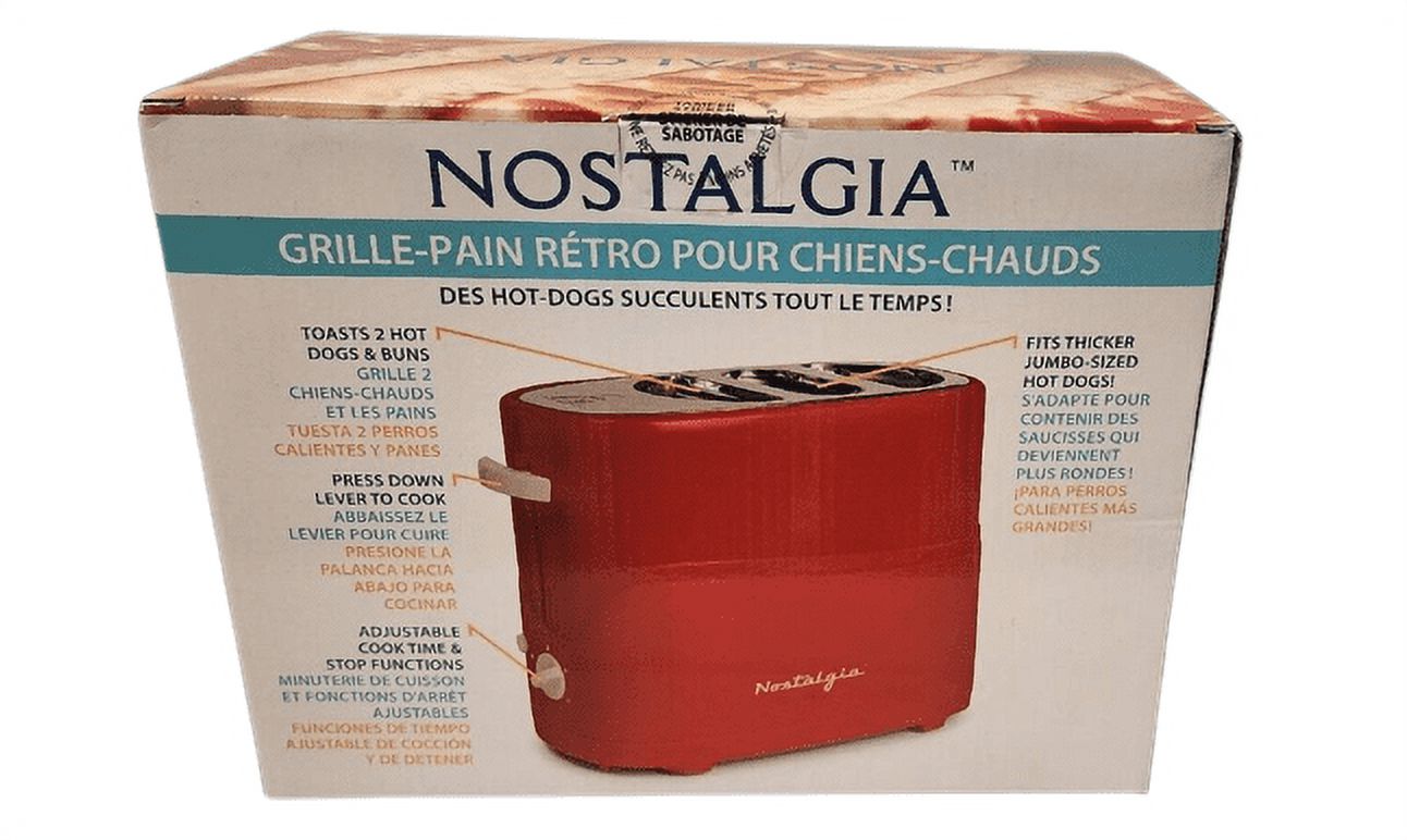 Nostalgia Retro Red PopUp Hot Dog Toaster