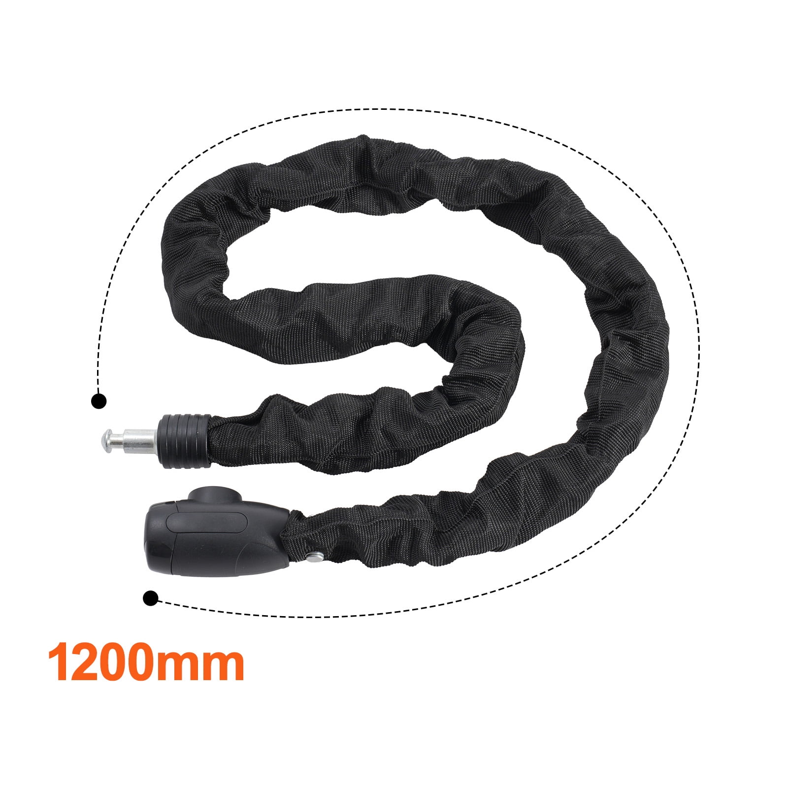 KFFKFF Chain Lock for Bikes, 3.94 Ft with 4-Key Combo, Robust Anti-Theft Security for Bicycles, Motorcycles, Scooters, and Gates, 8mm Thick