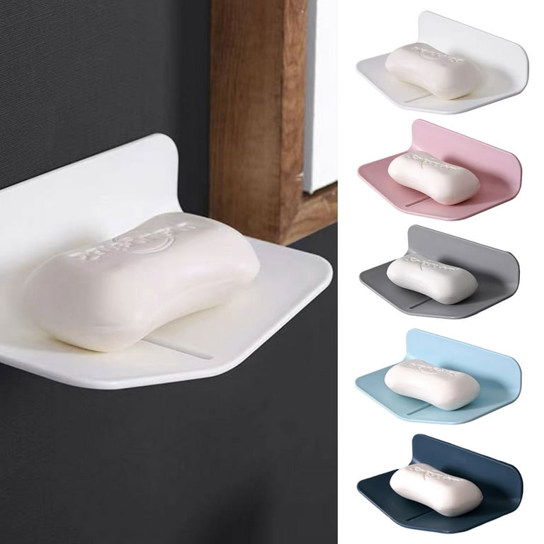 No-Drilling Bar Soap Holder for Shower Wall with Strong Adhesive, Self  Draining Soap Saver for Shower, V-Shaped Soap Dishes for Bathroom.
