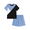 Blue, variant on Arshiner Toddler Boy Summer Clothes Outfits Kids Colorblock Short Sleeve T-shirt Shorts Set