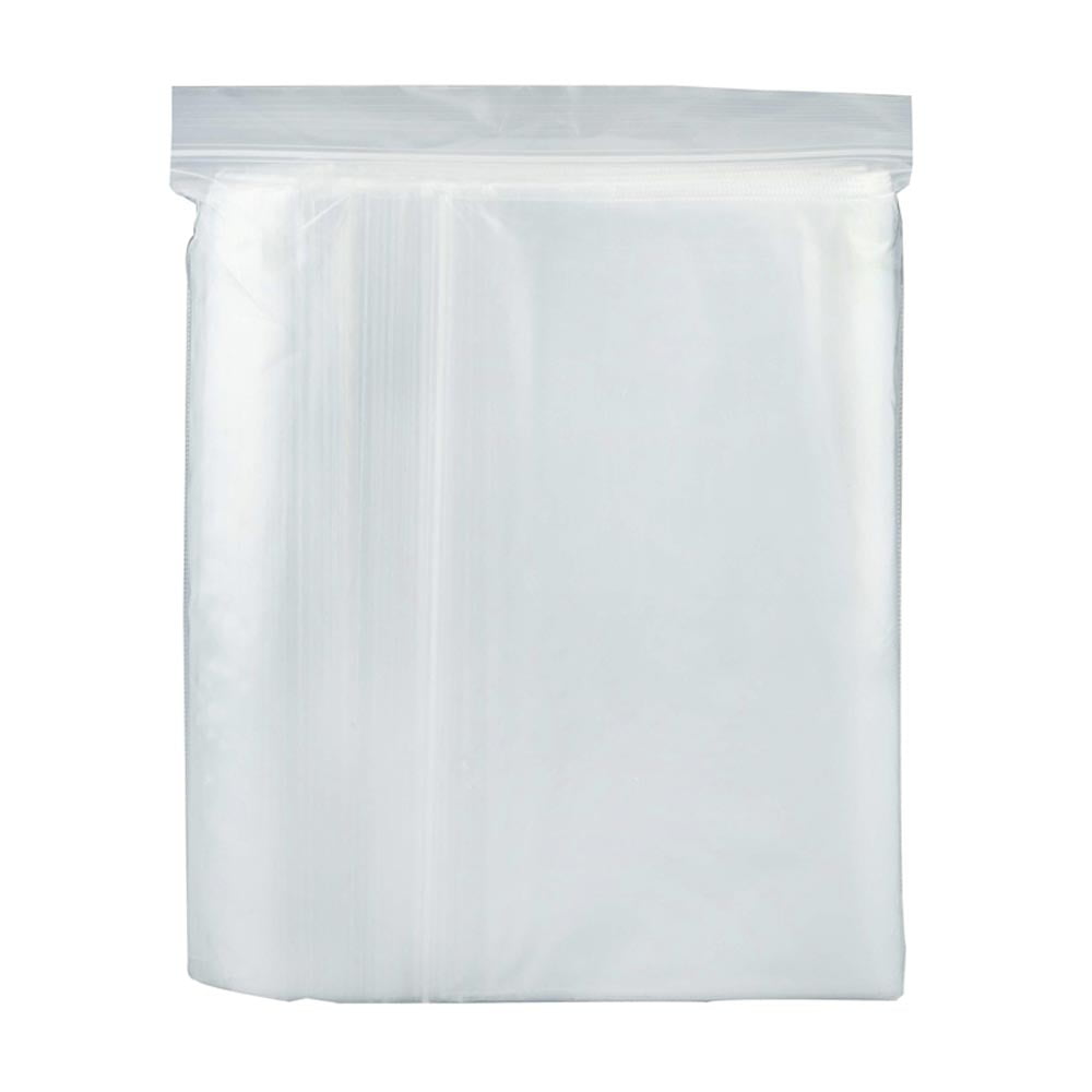 100 Pack 10x13-2 mil Clear Plastic Reclosable Single Zipper Poly Bag 