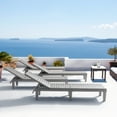 thumbnail image 3 of Hearth and Harbor Set of 4 Chaise Outdoor Lounge Chairs for Pool Chairs or Patio Furniture, Gray, 3 of 8