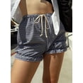 thumbnail image 5 of Yunliwuli Women's Fashion Bloomers Shorts Plaid Ruffles Drawstring Elastic Waist Short Pants Summer Casual Shorts, 5 of 10