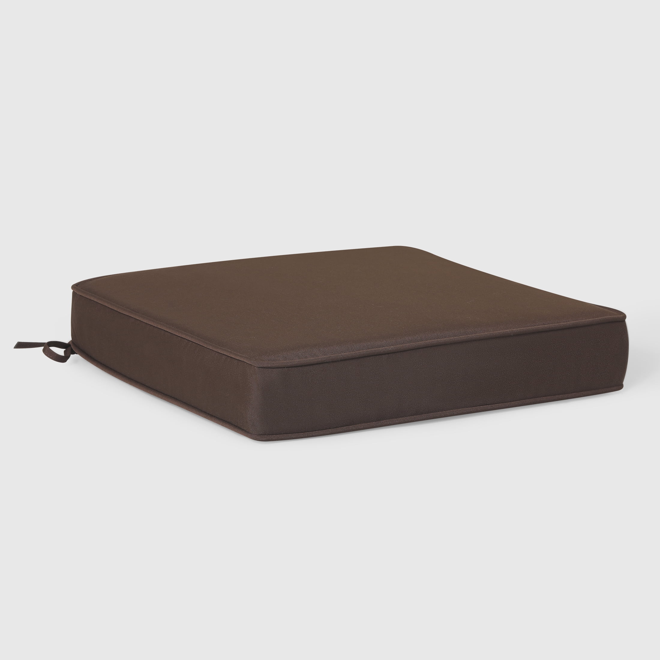 WestinTrends Solace Outdoor Patio Furniture Seat Chair Square Cushions with Piping. Set of 2, 20" x 19", Brown