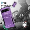 thumbnail image 5 of KOMI Case for Pixel 9 Pro XL Case, Google 9 Pro XL Case with Tempered Glass Screen Protector and Slide Camera Cover, Non-Slip Heavy Duty Shockproof Phone Cover for Google Pixel 9 Pro XL Purple, 5 of 5